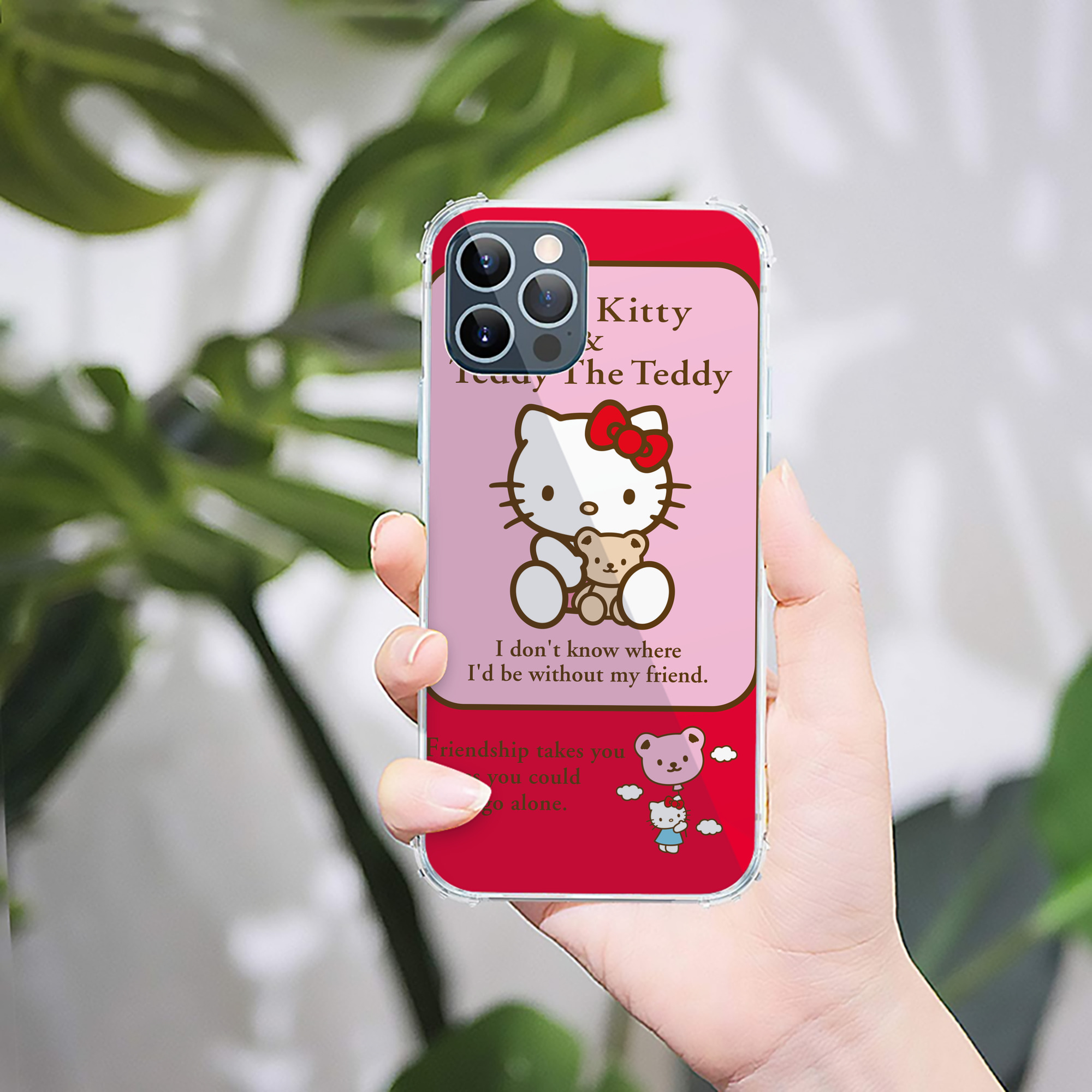 （画像用） Hello Kitty ハローキティ 【iPhone 12シリーズ対応】透明スマホケース（クリアソフトケース）